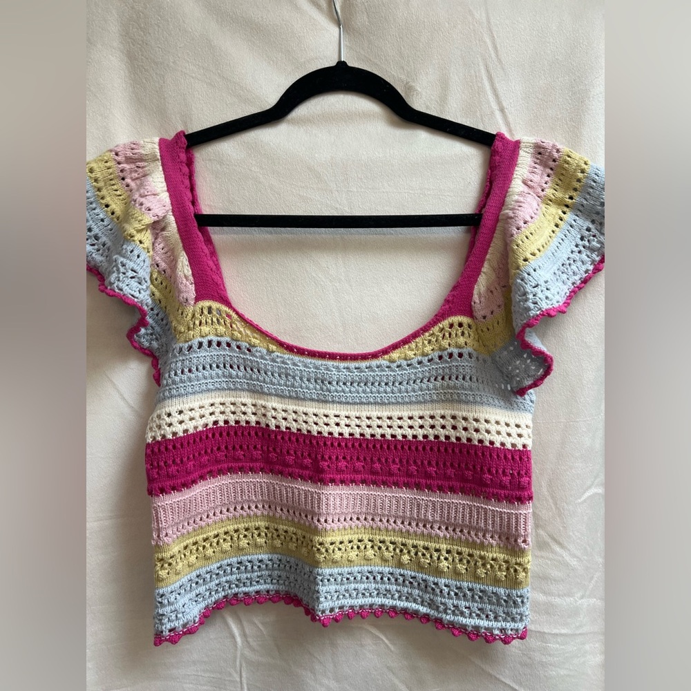 Multicolor Crocheted Blouse